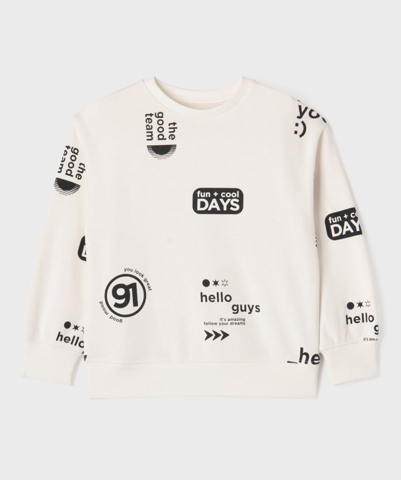 Sweat oversize avec motifs et inscriptions garçon vue1 - GEMO (ENFANT) - GEMO