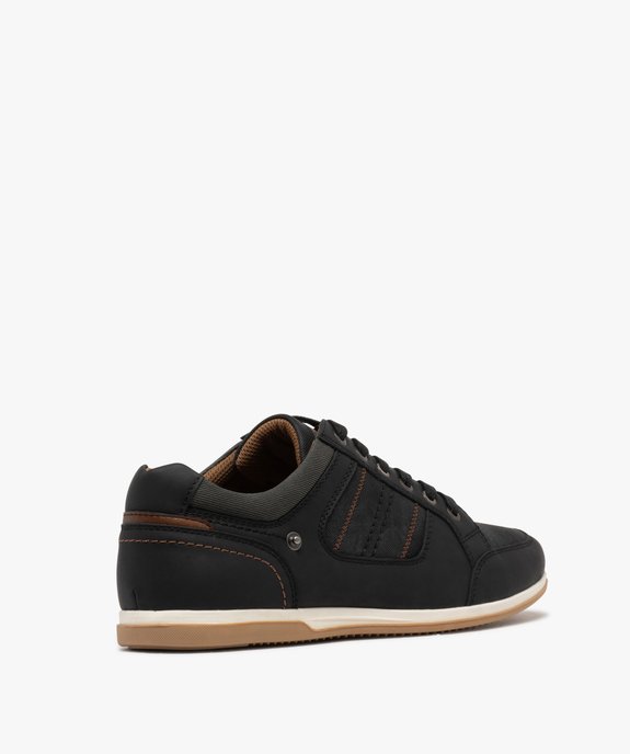 Baskets basses à lacets et jeu de matières homme vue5 - URBAN STEPS - GEMO