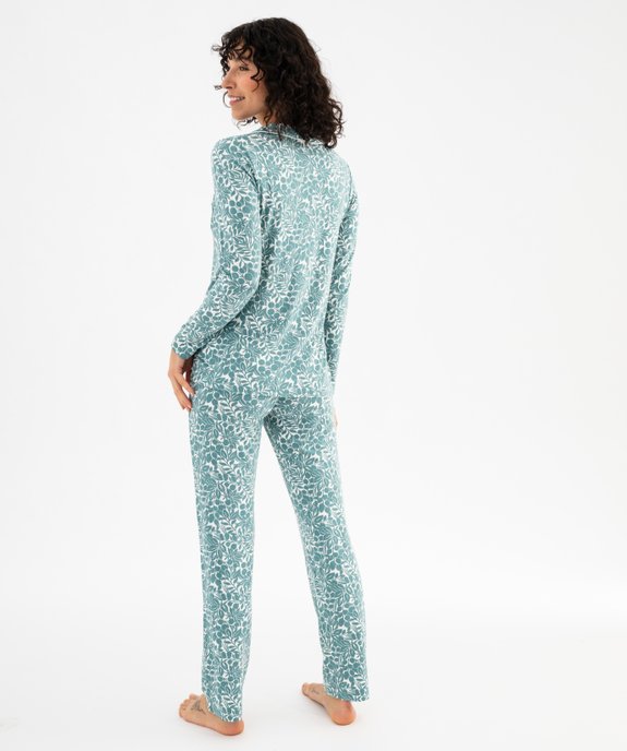 Pyjama deux pièces en viscose femme : chemise et pantalon vue3 - GEMO 4G FEMME - GEMO
