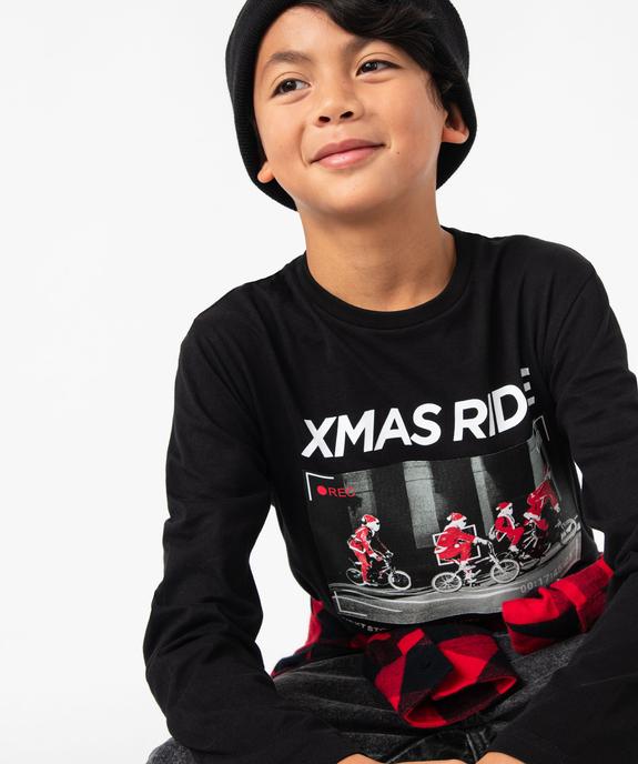 T-shirt de Noël imprimé garçon vue1 - GEMO 4G GARCON - GEMO