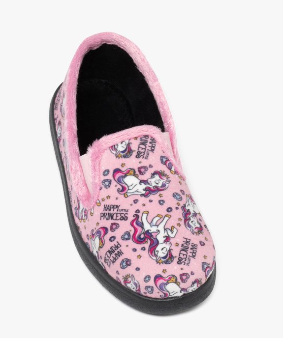 Chaussons fille pantoufles en velours motif licorne vue9 - GEMO 4G FILLE - GEMO