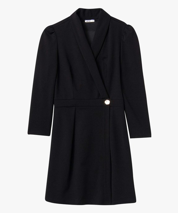 Robe femme à manches longues coupe portefeuille vue4 - GEMO(FEMME PAP) - GEMO