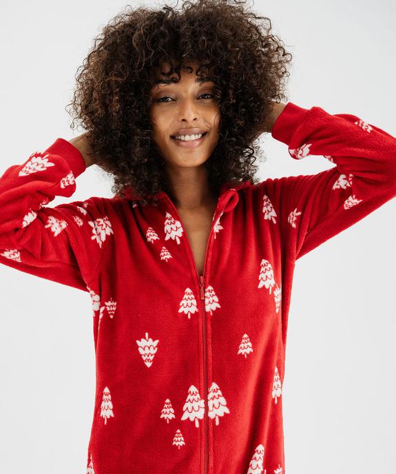 Combinaison pyjama en maille douillette motifs sapins femme vue3 - GEMO(HOMWR FEM) - GEMO