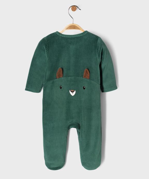 Pyjama dors-bien en velours côtes plates bébé vue5 - GEMO 4G BEBE - GEMO