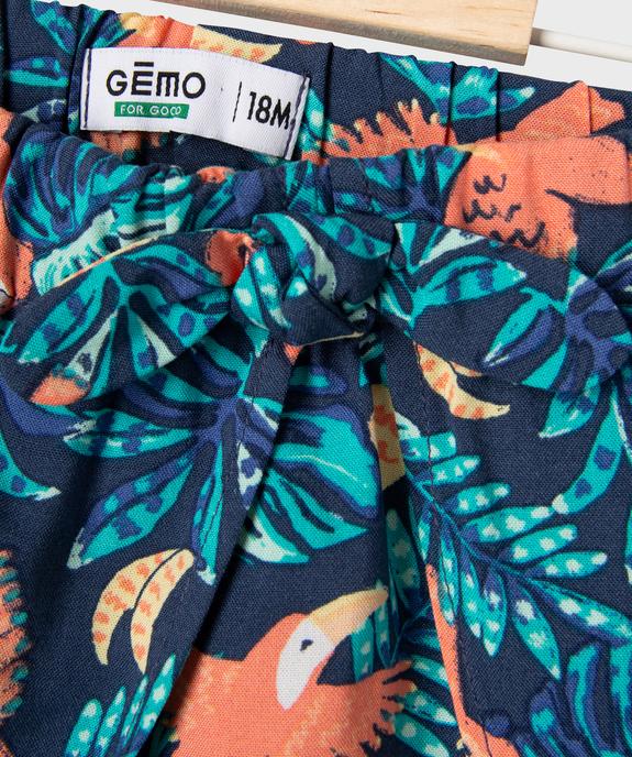 Jupe short fluide imprimé tropical bébé fille vue2 - GEMO 4G BEBE - GEMO