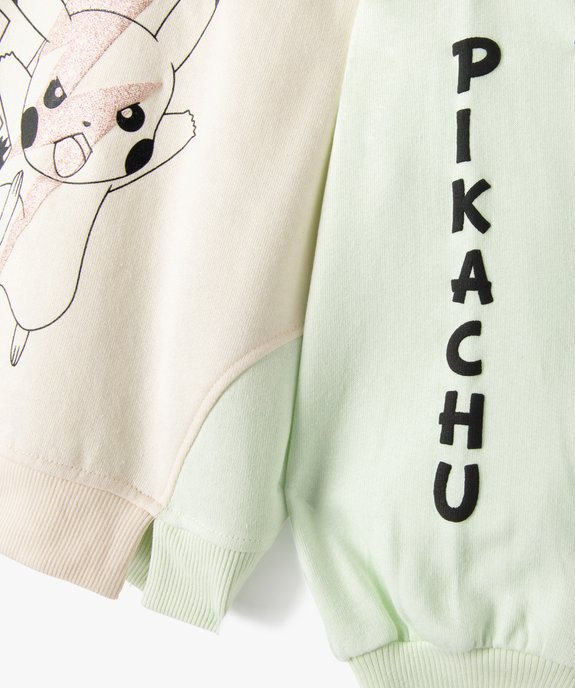 Sweat fille tricolore avec motif Pikachu - Pokemon vue3 - POKEMON - GEMO