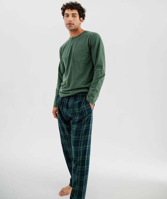 Pyjama à manches longues et pantalon à carreaux homme vue1 - GEMO(HOMWR HOM) - GEMO