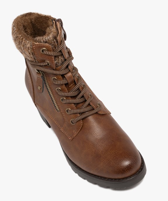 Boots femme à talon et fourrées avec col chaussette vue6 - GEMO(URBAIN) - GEMO