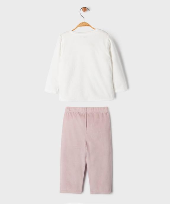 Pyjama en velours 2 pièces à motif lapin bébé vue3 - GEMO 4G BEBE - GEMO
