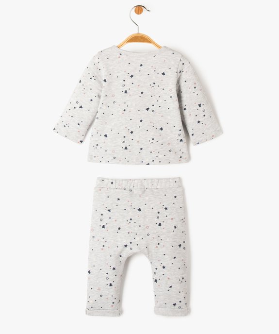 Ensemble bébé 2 pièces : gilet et pantalon en molleton étoilé - LuluCastagnette vue4 - LULUCASTAGNETTE - GEMO