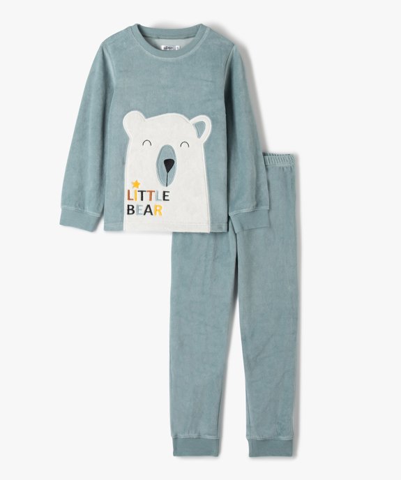 Pyjama garçon en velours motif ours polaire vue1 - GEMO (ENFANT) - GEMO