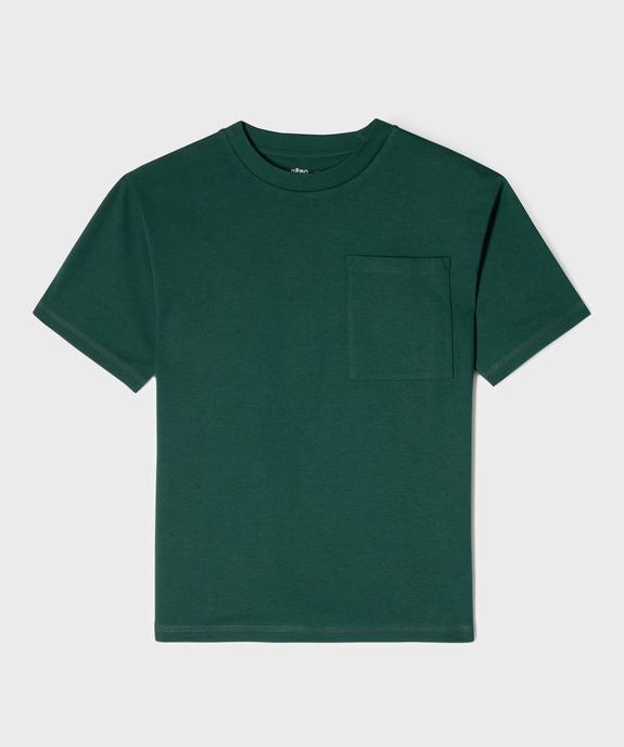 Tee-shirt uni à poche garçon vue1 - GEMO (JUNIOR) - GEMO