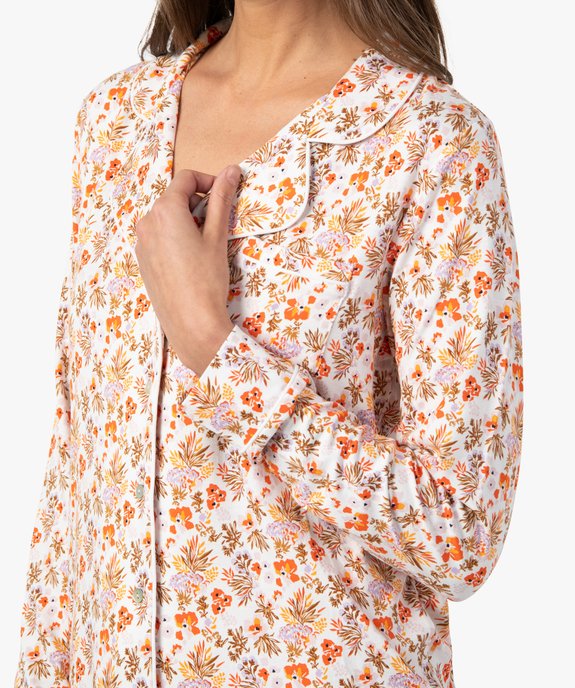 Pyjama deux pièces en viscose femme : chemise et pantalon vue2 - GEMO 4G FEMME - GEMO