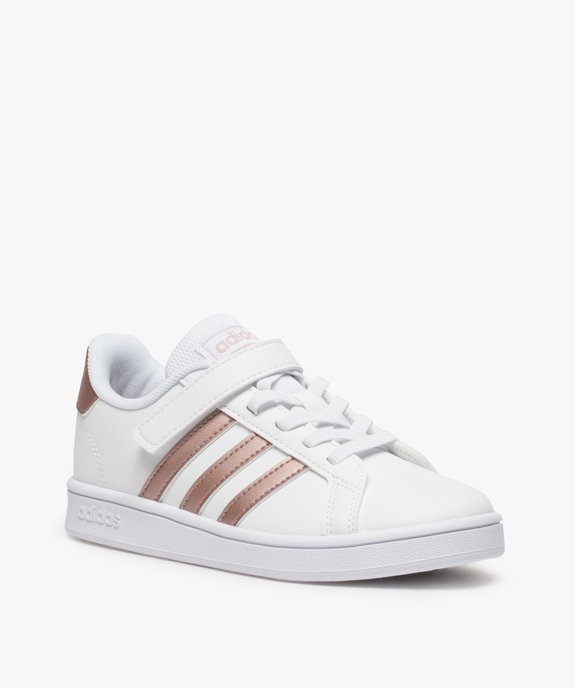 Baskets fille à lacet élastique et scratch - Adidas Grand Court vue2 - ADIDAS - GEMO