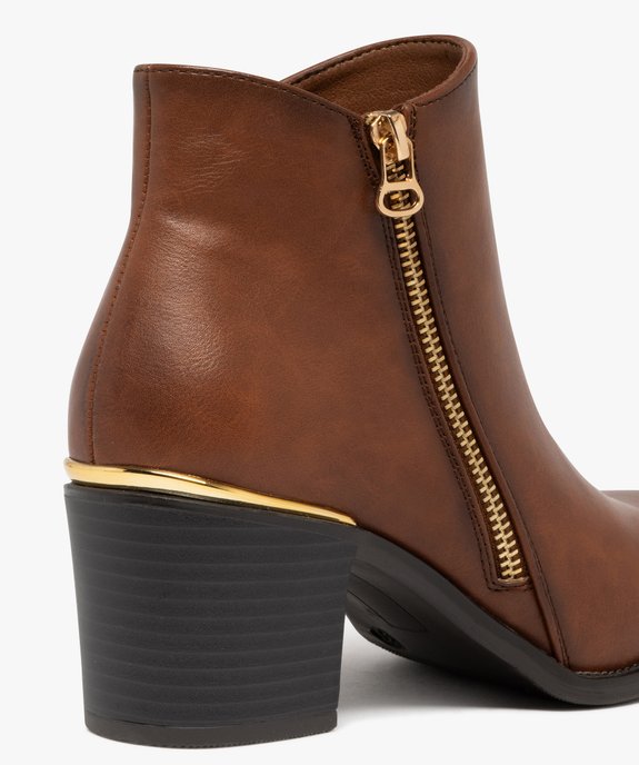 Boots à talon avec zip décoratif femme - Valentina Baldano vue7 - GEMO(URBAIN) - GEMO