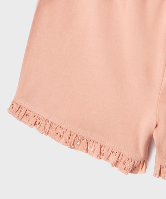 Pyjashort 2 pièces à broderie anglaise fille - LuluCastagnette vue3 - LULU CASTAGNETTE GEMO FOR GOOD - GEMO