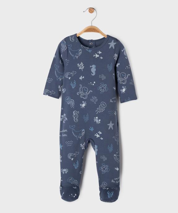 Pyjama dors-bien en coton avec motifs marins bébé garçon vue2 - GEMO 4G BEBE - GEMO