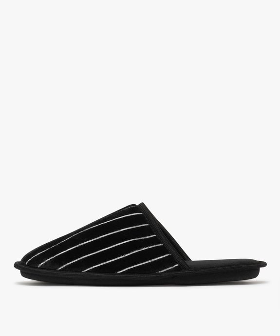 Chaussons homme mules d'intérieur en velours rayé vue3 - GEMO(HOMWR HOM) - GEMO