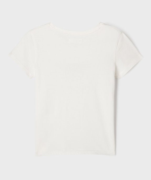 Tee-shirt manches courtes à motif estival en relief fille vue3 - GEMO 4G FILLE - GEMO