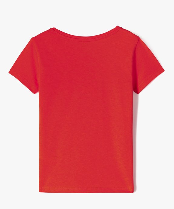 Tee-shirt à manches courtes uni fille vue3 - GEMO 4G FILLE - GEMO