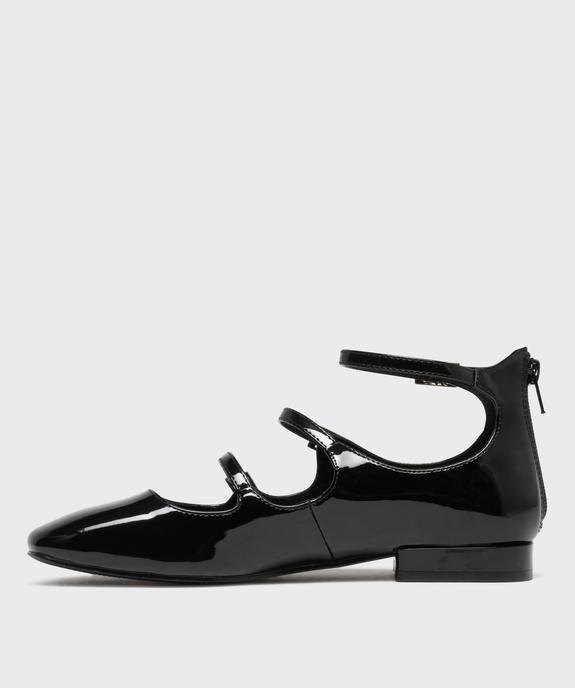 Ballerines vernies avec brides et zip au talon femme - Follow Me vue3 - FOLLOW ME - GEMO