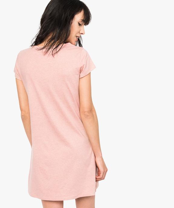 Chemise de nuit imprimée à manches courtes femme vue3 - GEMO 4G FEMME - GEMO