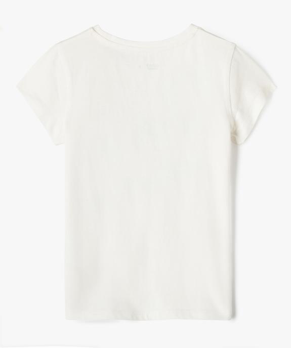 Tee-shirt manches courtes avec motif girly fille vue3 - GEMO 4G FILLE - GEMO