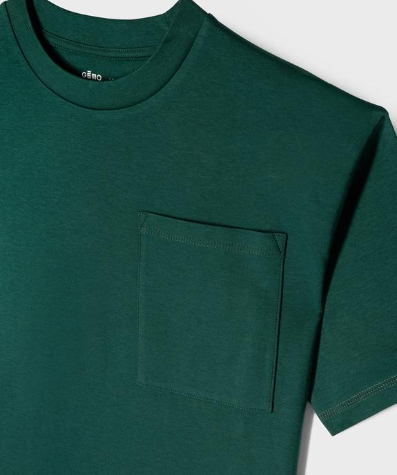 Tee-shirt uni à poche garçon vue2 - GEMO (JUNIOR) - GEMO