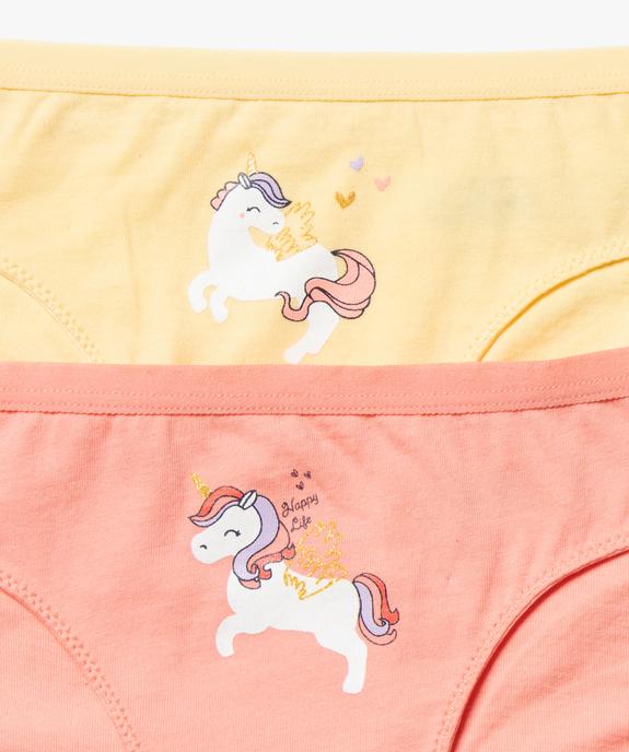 Culottes à motifs licornes fille (lot de 3) vue4 - GEMO 4G FILLE - GEMO