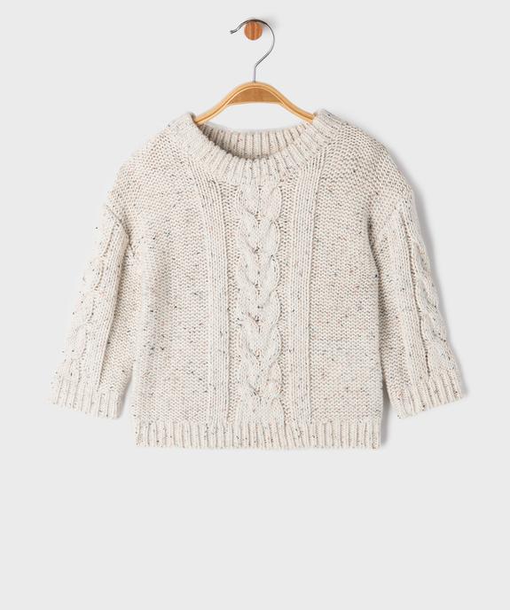 Pull en maille chinée bébé garçon vue2 - GEMO(BEBE DEBT) - GEMO