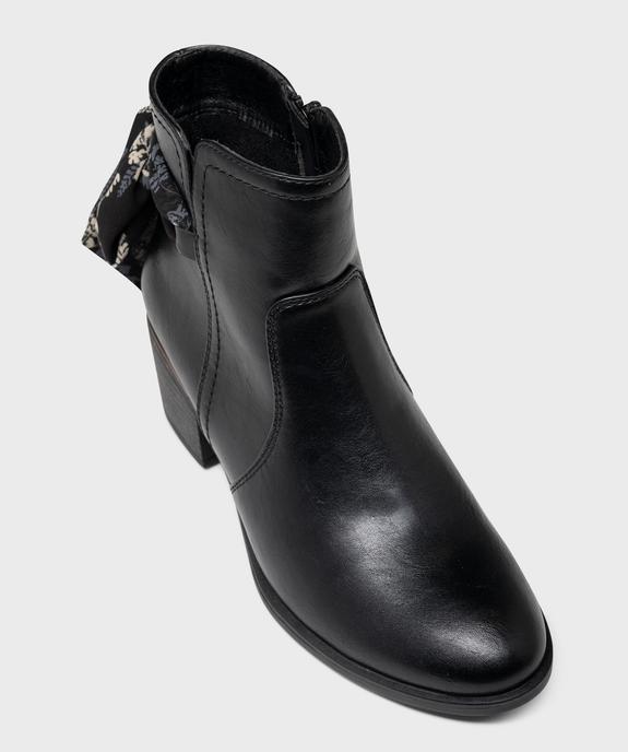 Boots à talon cubain et foulard noué femme - EMILIA ROSA Boots à talon cubain et foulard noué femme vue5 - EMILIA ROSA - GEMO