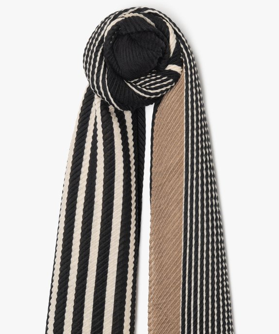 Foulard femme plissé à rayures vue2 - GEMO (ACCESS) - GEMO