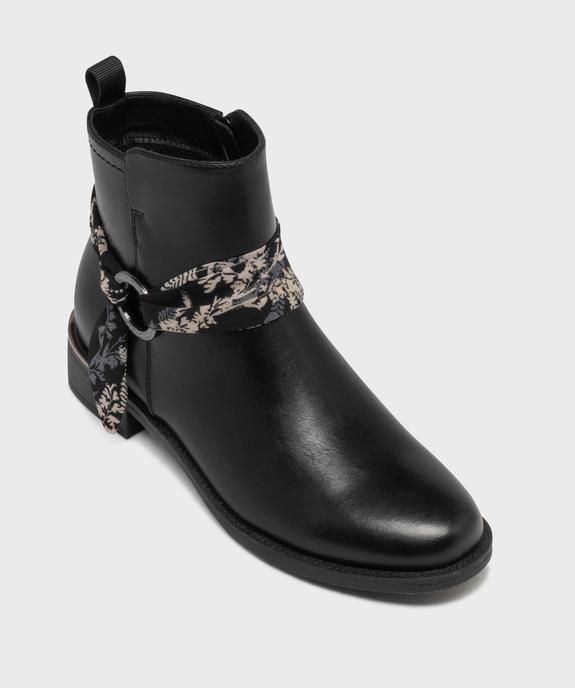 Boots zippées à bride foulard femme vue5 - EMILIA ROSA - GEMO