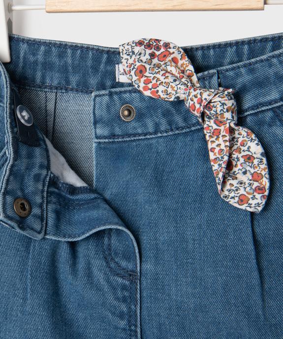 Jean large avec noeud à la taille bébé fille - LuluCastagnette vue3 - LULUCASTAGNETTE - GEMO