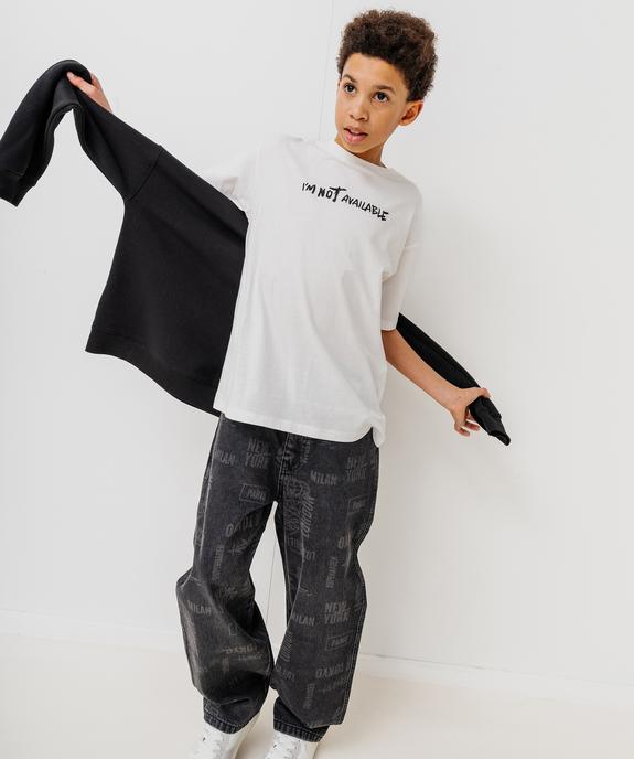Jean large en denim imprimé délavé garçon vue6 - GEMO 4G GARCON - GEMO