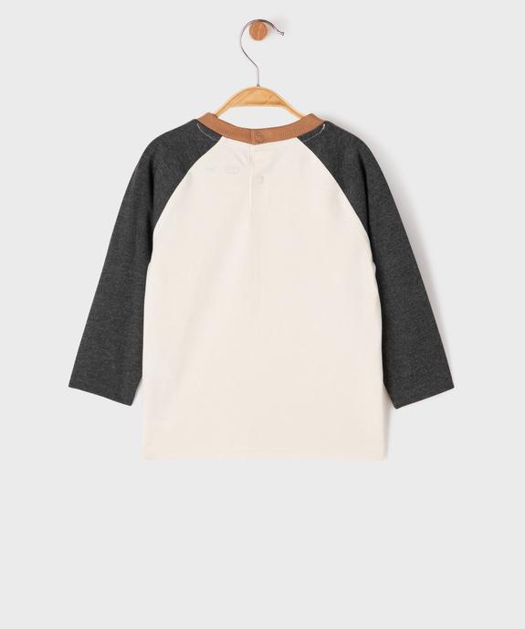 Tee-shirt à manches longues contrastantes bébé garçon vue3 - GEMO 4G BEBE - GEMO