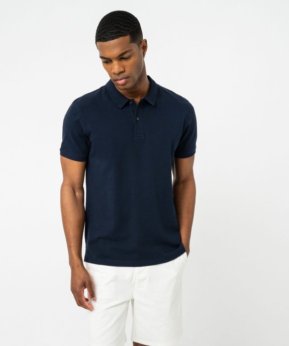 Polo manches courtes en maille piquée uni homme vue1 - GEMO 4G HOMME - GEMO