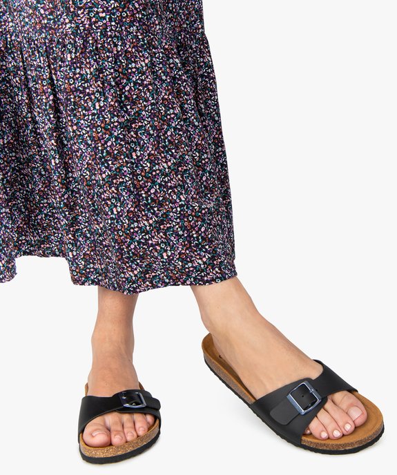 Mules femme unies avec large bride à boucle ajustable - Valentina Baldano vue1 - VALENTINA BALDA - GEMO
