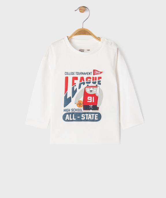 Tee-shirt manches longues avec motif collège bébé garçon vue1 - GEMO 4G BEBE - GEMO
