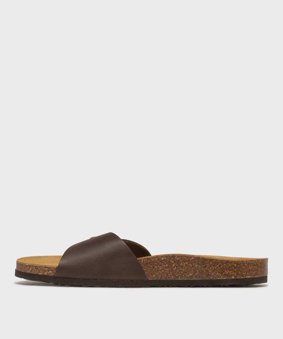 Mules ouvertes dessus cuir avec boucle métallique homme  Tanéo vue3 - TANEO GEMO FOR GOOD - GEMO