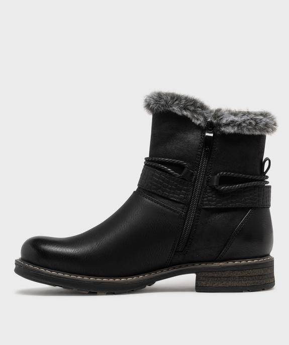 Boots fourrées avec brides cheville femme - Emilia Rosa vue3 - EMILIA ROSA - GEMO