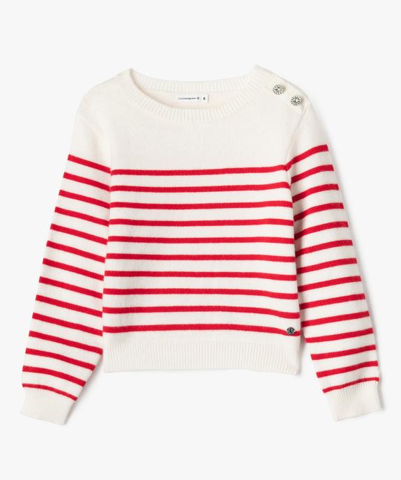 Pull rayé coupe courte fille - LuluCastagnette vue2 - LULUCASTAGNETTE - GEMO