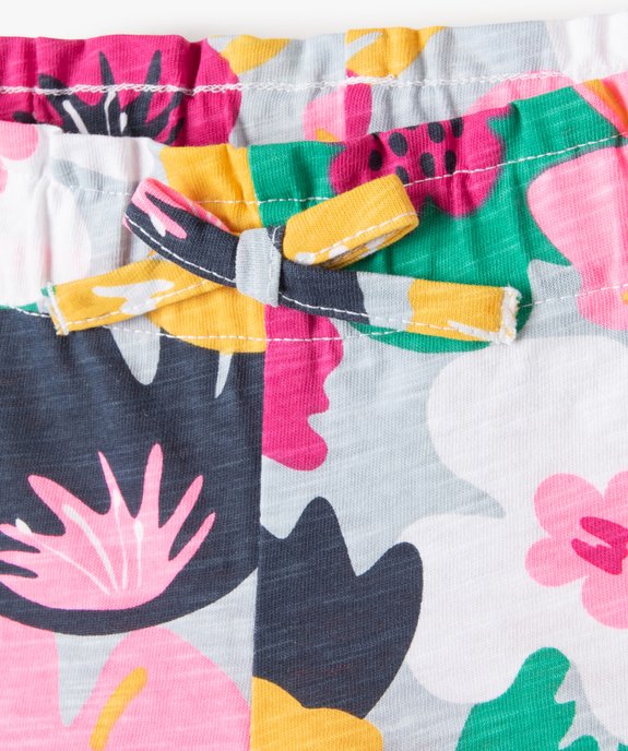 Short bébé fille en maille à taille élastiquée vue2 - GEMO(BEBE DEBT) - GEMO