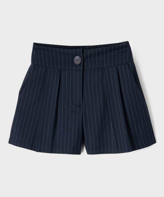 Short ample à rayures tennis fille vue1 - GEMO (JUNIOR) - GEMO