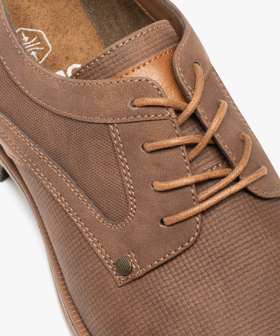 Derbies homme unis dessus texturé vue6 - GEMO(URBAIN) - GEMO