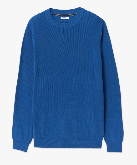Pull homme en maille unie vue4 - GEMO (HOMME) - GEMO