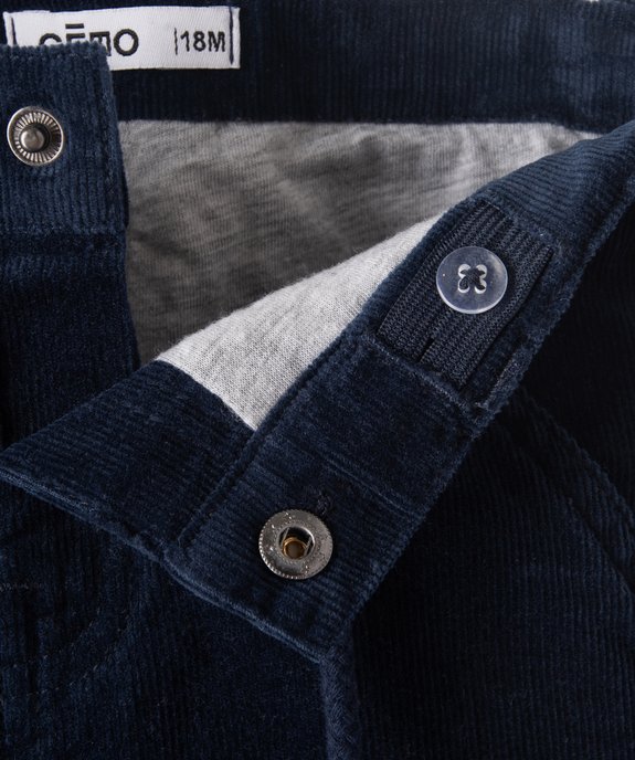 Pantalon bébé garçon en velours doublé jersey vue2 - GEMO(BEBE DEBT) - GEMO