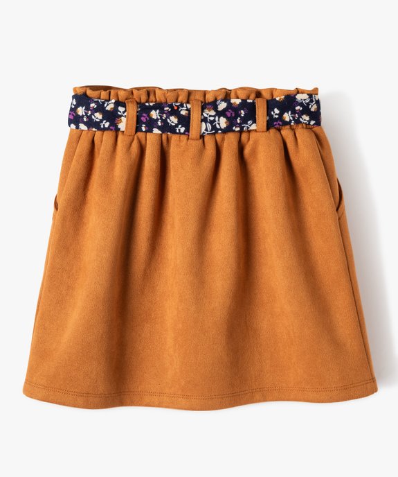 Jupe avec taille élastique et ceinture fleurie fille - LuluCastagnette vue5 - LULUCASTAGNETTE - GEMO