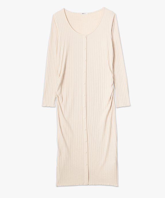 Robe de grossesse longue en maille côtelée vue4 - GEMO (MATER) - GEMO