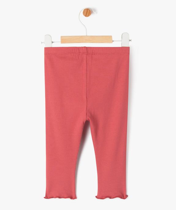 Legging en maille côtelée avec bas froncé bébé fille  vue3 - GEMO 4G BEBE - GEMO